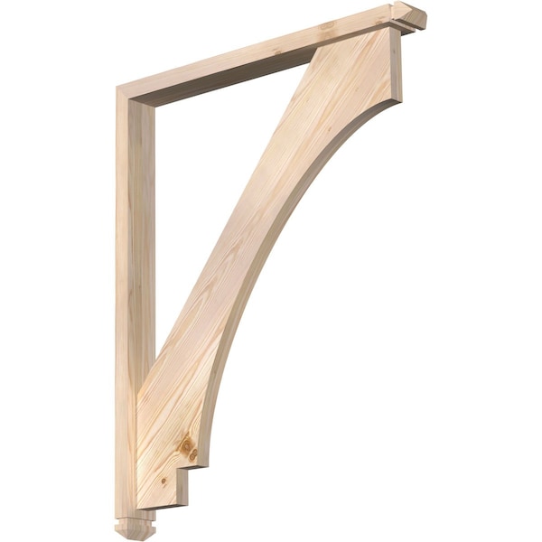 Ekena Millwork Imperial Arts and Crafts Smooth Bracket w/ Offset Brace, Douglas Fir, 3 1/2"W x 32"D x 40"H BKT0402X32X40IMP03SDF - main